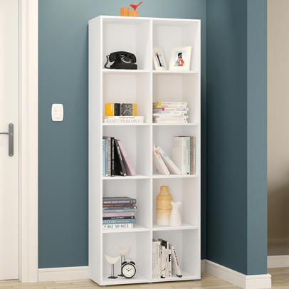 Estante para Livros 10 Nichos Branco - Panorama Sistemas