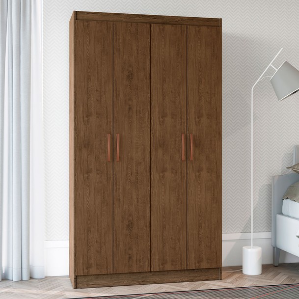 Armário Multiuso Dueto 4 Portas 8 Prateleiras Marrom - Panorama Sistemas