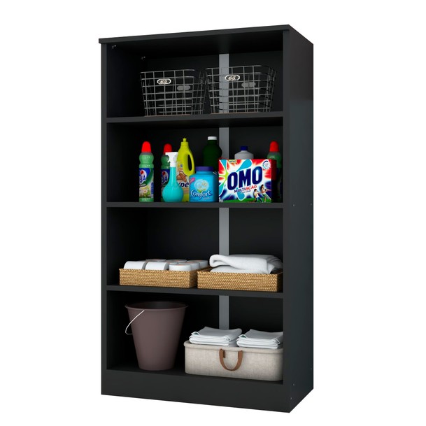 Armário Multiuso Atenas 2 Portas Preto - Panorama Sistemas