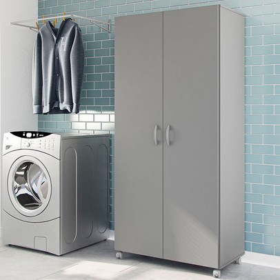 Armário Multiuso  2 Portas 1 Gaveta Grafite - Panorama Sistemas