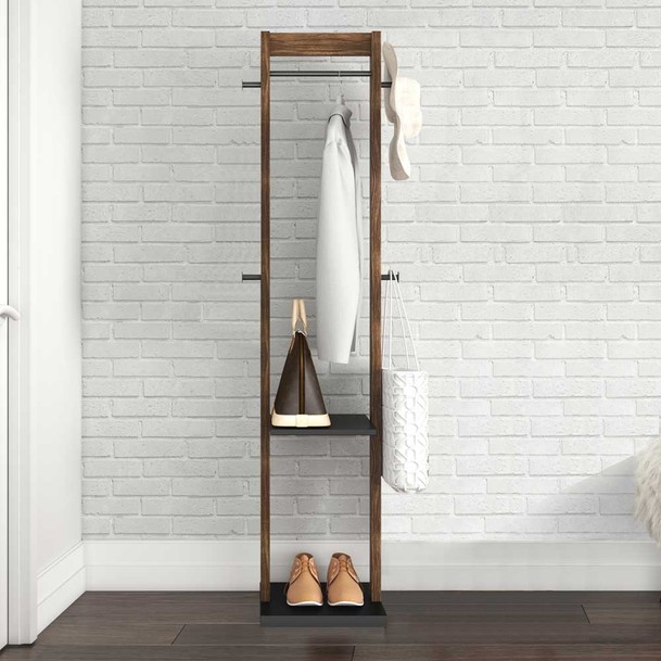 Cabideiro Mobili Marrom/Preto - Panorama Sistemas