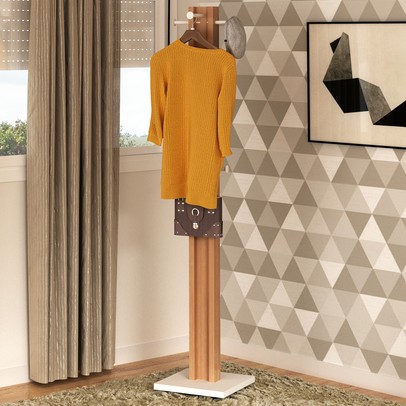 Cabideiro Mancebo Branco/Bege - Panorama Sistemas