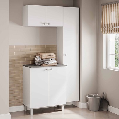 Lavanderia Completa Duo 5 Portas Branco - Panorama Sistemas