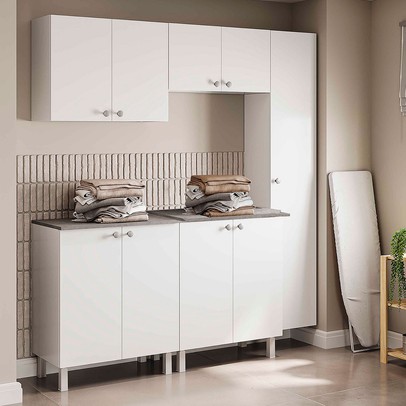 Lavanderia Completa Duo 9 Portas Branco - Panorama Sistemas