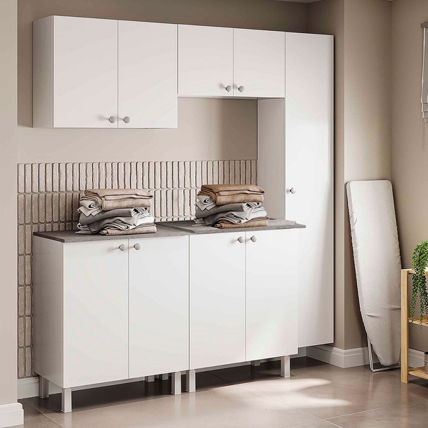 Lavanderia Completa Duo 9 Portas Branco - Panorama Sistemas