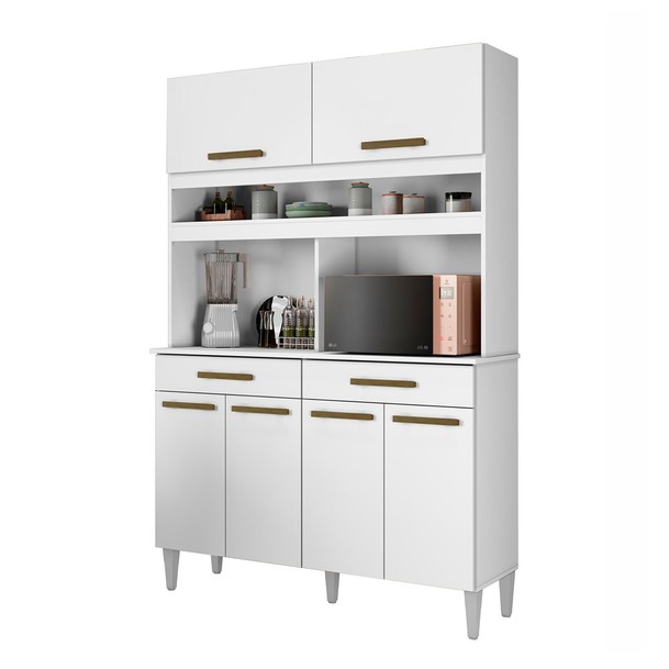 Armário de Cozinha 6 Portas 2 Gavetas Branco - Panorama Sistemas