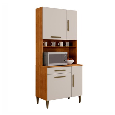 Armário de Cozinha 4 Portas 1 Gaveta Marrom/Bege - Panorama Sistemas