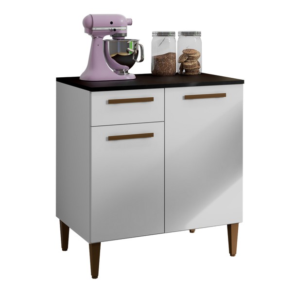 Armário de Cozinha 2 Portas 1 Gaveta Branco - Panorama Sistemas