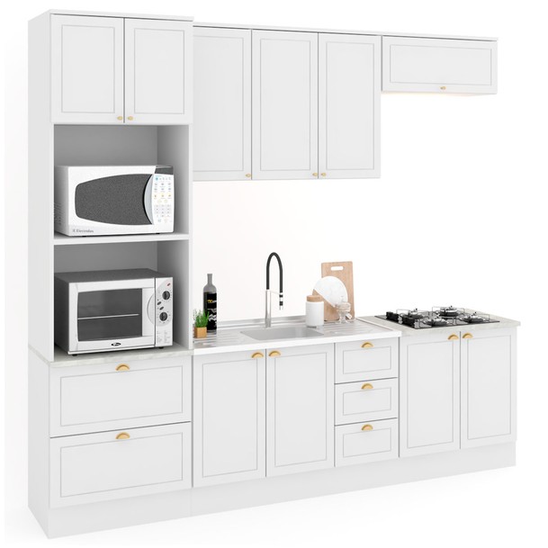 Cozinha Completa 10 Portas 5 Gavetas Branco - Panorama Sistemas