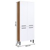 Paneleiro 4 Portas 2 Prateleiras Duplo Marrom/Branco - Panorama Sistemas