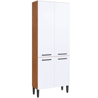 Paneleiro 4 Portas 2 Prateleiras Duplo Marrom/Branco - Panorama Sistemas