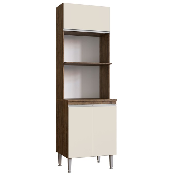 Torre Quente 3 Portas 2 Prateleiras Trqt Marrom/Bege - Panorama Sistemas