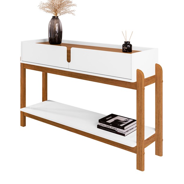 Aparador 2 Gavetas Marrom/Branco - Panorama Sistemas