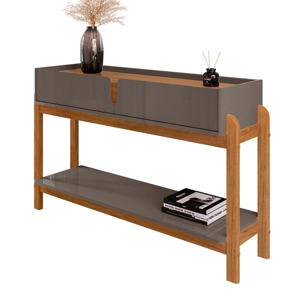 Aparador 2 Gavetas Marrom/Grafite - Panorama Sistemas