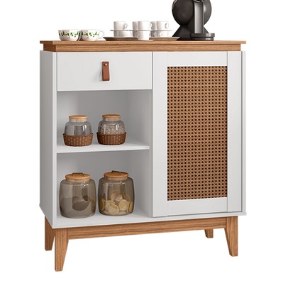 Aparador 1 Porta 1 Gaveta Marrom/Branco - Panorama Sistemas