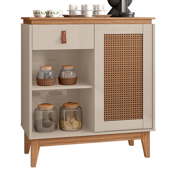 Aparador 1 Porta 1 Gaveta Marrom/Bege - Panorama Sistemas