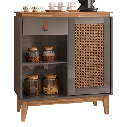 Aparador 1 Porta 1 Gaveta Marrom/Grafite - Panorama Sistemas