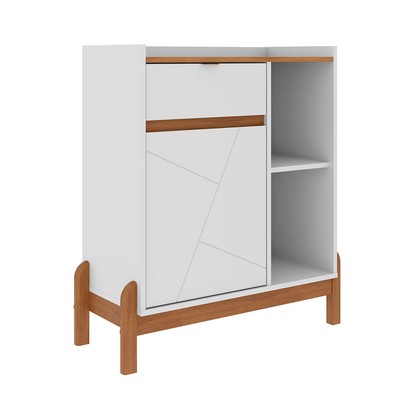 Aparador 1 Porta 1 Gaveta Apdr Marrom/Branco - Panorama Sistemas