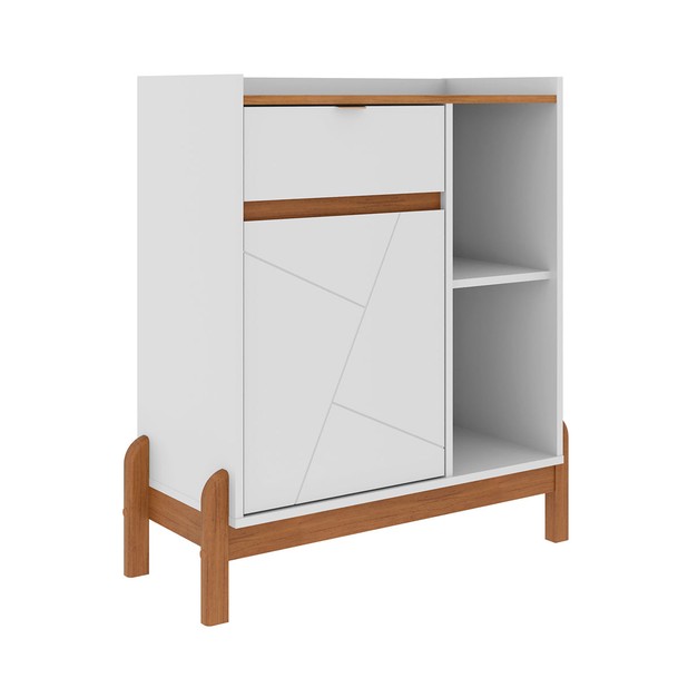 Aparador 1 Porta 1 Gaveta Apdr Marrom/Branco - Panorama Sistemas