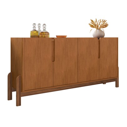 Balcão Buffet 4 Portas Marrom - Panorama Sistemas