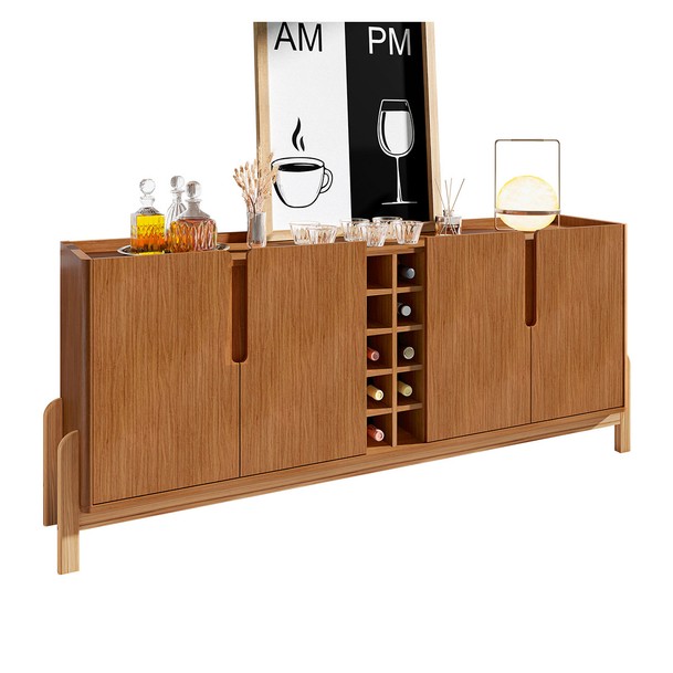 Balcão Buffet 4 Portas Adega Marrom - Panorama Sistemas