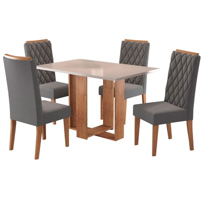 Mesa de Jantar 4 Lugares New Marrom/Grafite - Panorama Sistemas