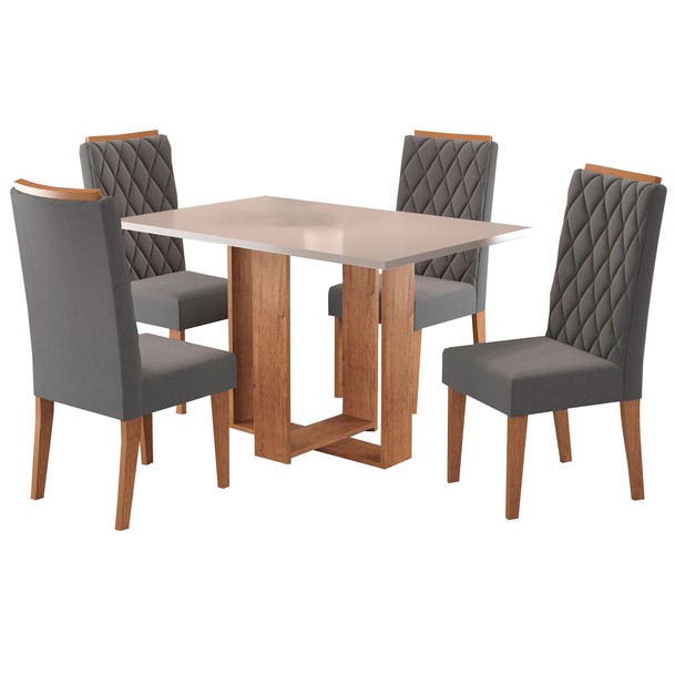 Mesa de Jantar 4 Lugares New Marrom/Grafite - Panorama Sistemas