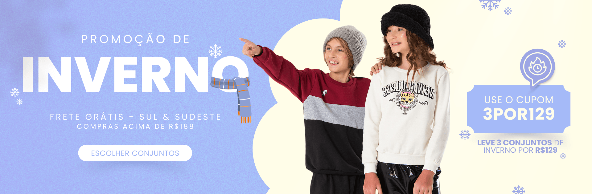 3 Conjuntos de Inverno por R$129