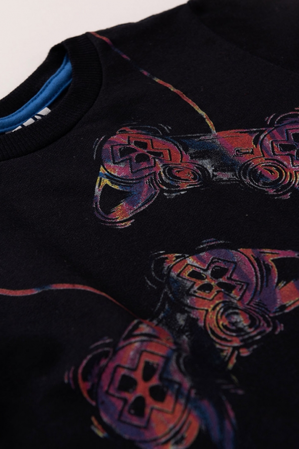 Conjunto Masculino Infantil Game Control Preto