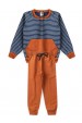 Conjunto Masculino Infantil Canguru Listras Marrom