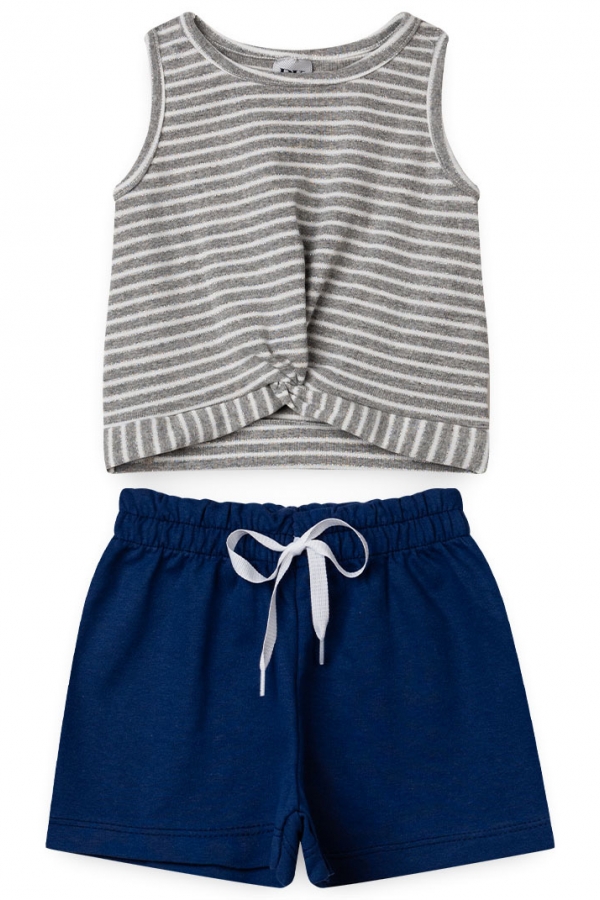 Conjunto Feminino Infantil Listrado com Glitter