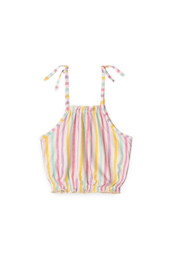 Conjunto Feminino Infantil Listras Off-White