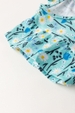 Macacão Feminino Infantil Floral Turquesa