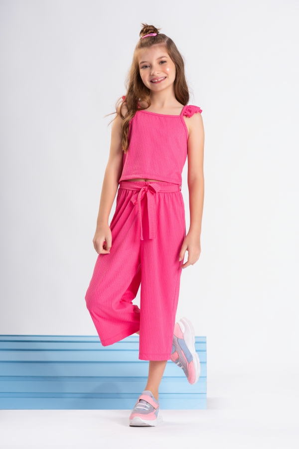 Conjunto Feminino Infantil Pantacourt Ribana