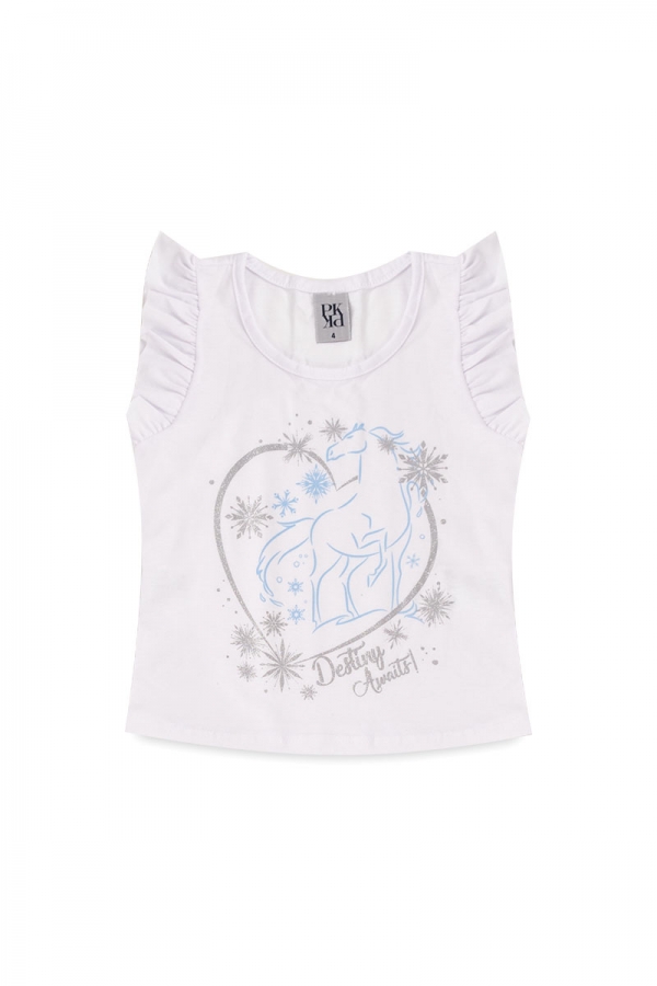 Conjunto Feminino Infantil Frozen com Glitter