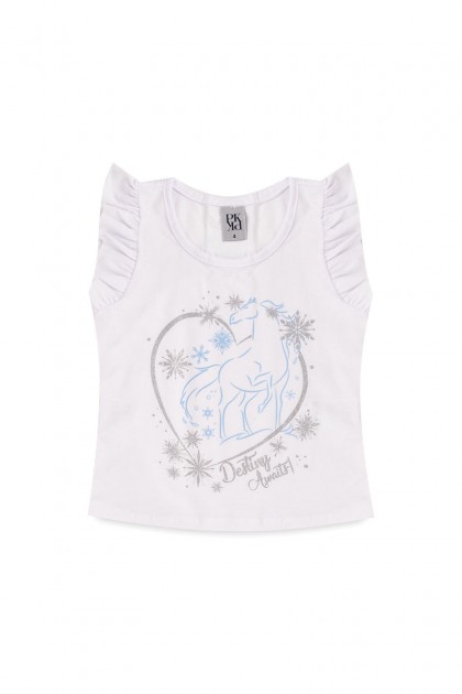 Conjunto Feminino Infantil Frozen com Glitter