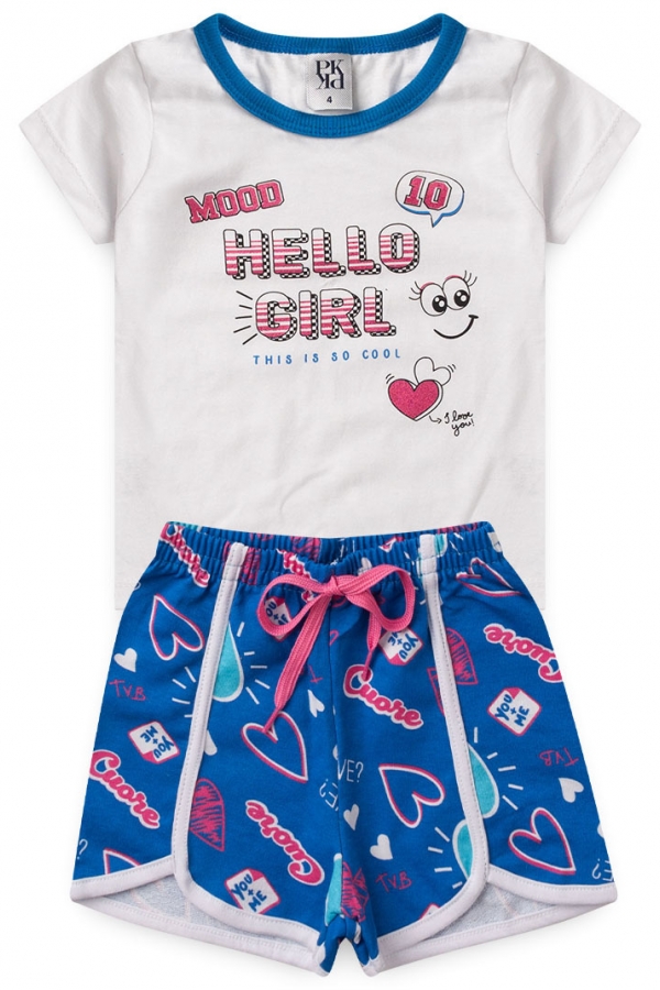 Conjunto Feminino Infantil Hello Girl