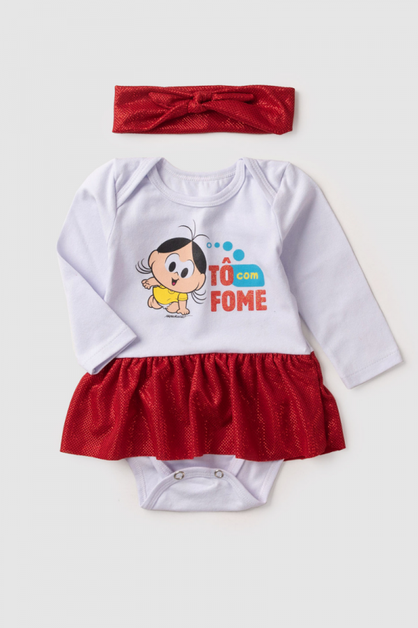 Body com Saia Feminino Infantil Magali Baby - Turma da Mônica
