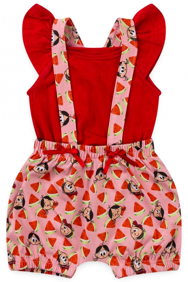 Macaquinho Feminino Infantil Magali e Melancias - Turma da Mônica