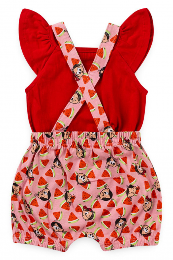 Macaquinho Feminino Infantil Magali e Melancias - Turma da Mônica