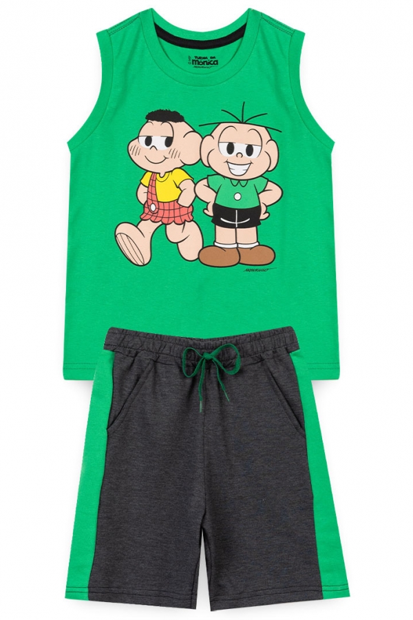 Conjunto Masculino Infantil Amigos- Turma da Mônica