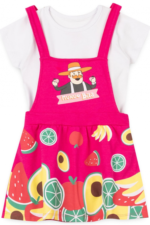 Salopete Feminina Infantil Festa Das Frutas - Mundo Bita