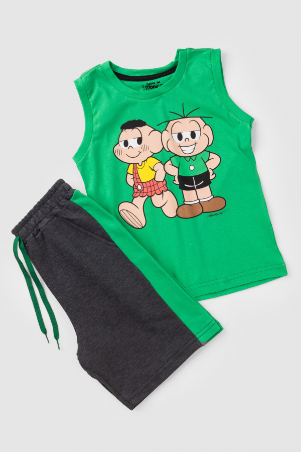 Conjunto Masculino Infantil Amigos- Turma da Mônica