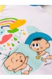 Body Masculino Infantil Cebolinha Cascão Chuva de Cores - Turma da Mônica