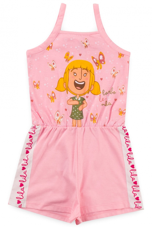 Macaquinho Feminino Infantil Lila e Borboletinhas - Mundo Bita