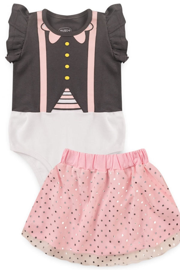 Body Feminino Infantil com Saia  -  Mundo Bita