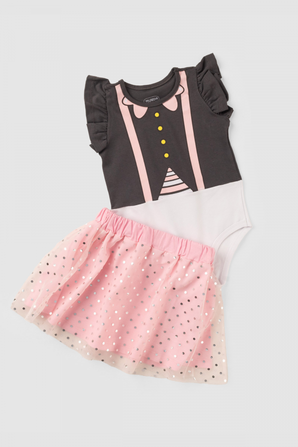 Body Feminino Infantil com Saia  -  Mundo Bita