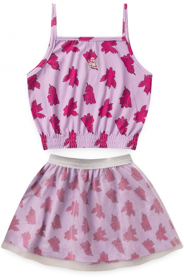 Conjunto Feminino Infantil Top + Saia Tule - My Little Pony