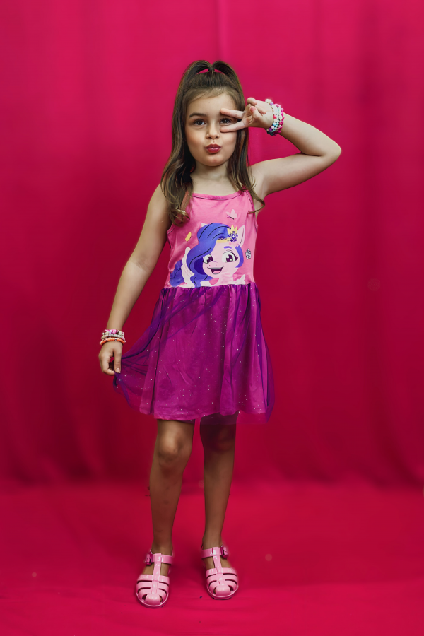 Vestido Feminino Infantil Borboletas - My Little Pony