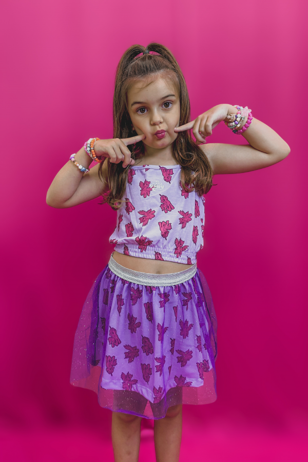 Conjunto Feminino Infantil Top + Saia Tule - My Little Pony